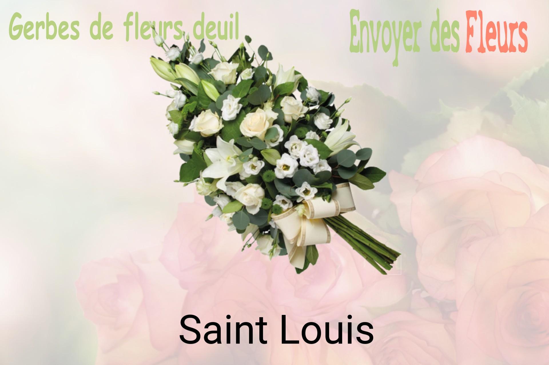 Gerbe de fleurs de deuil livrée à Saint-Louis